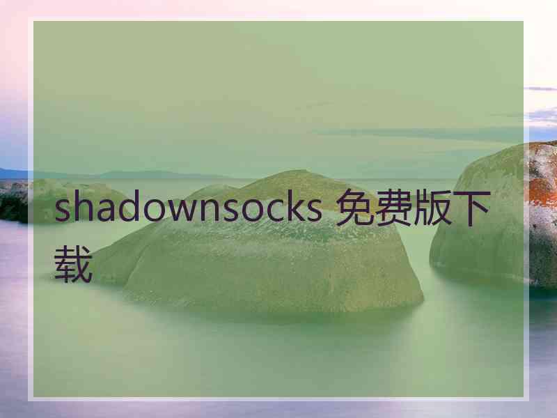 shadownsocks 免费版下载