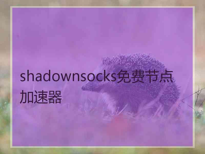 shadownsocks免费节点加速器