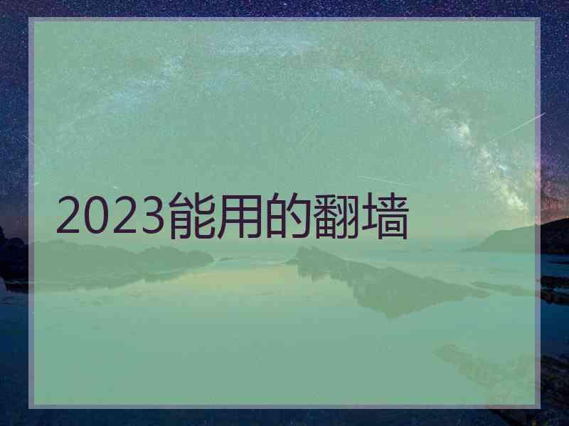 2023能用的翻墙