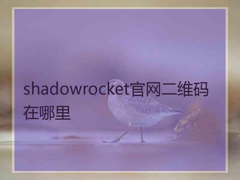 shadowrocket官网二维码在哪里