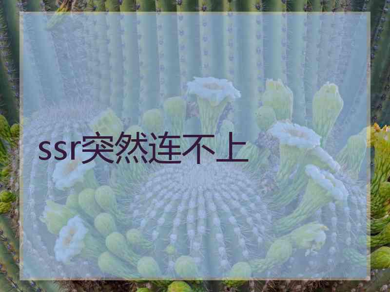 ssr突然连不上