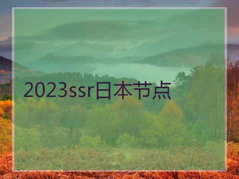 2023ssr日本节点