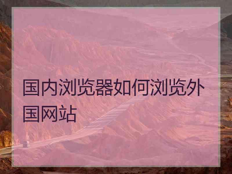 国内浏览器如何浏览外国网站