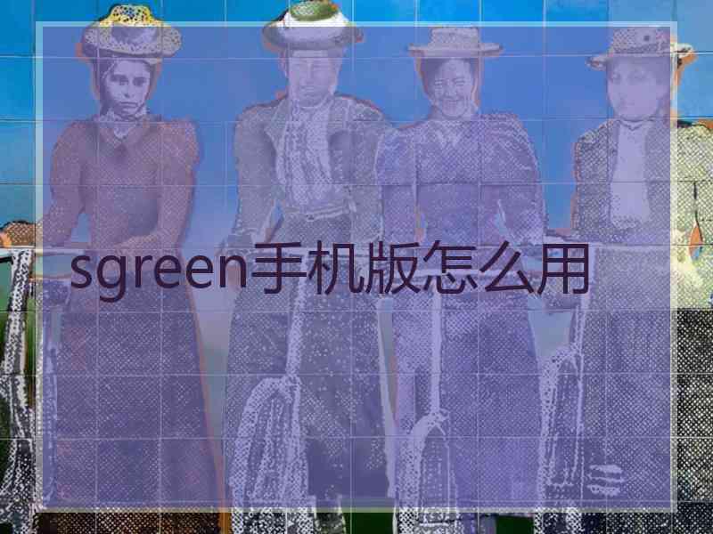 sgreen手机版怎么用