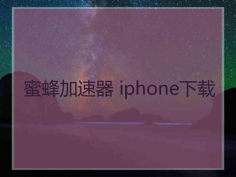 蜜蜂加速器 iphone下载