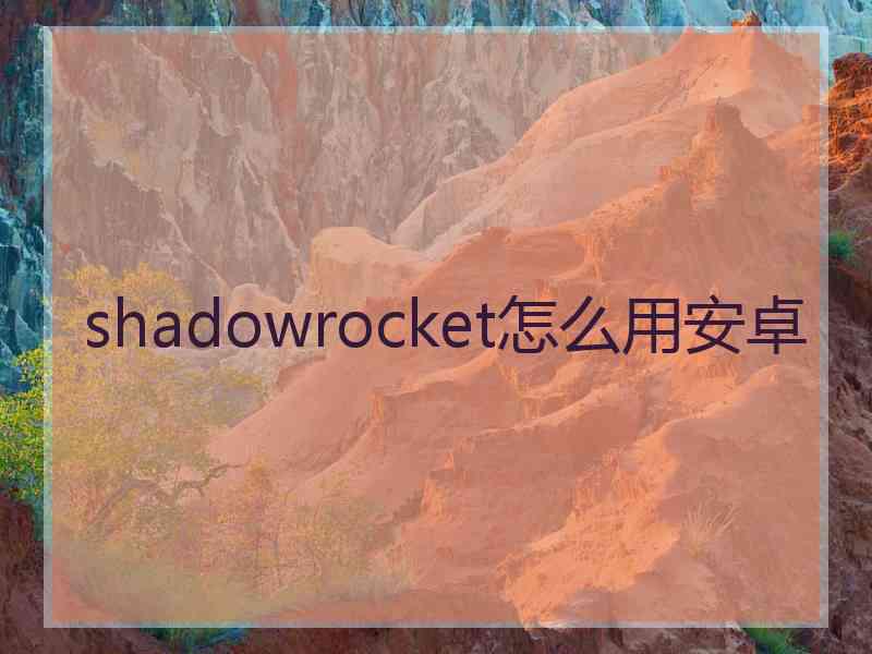 shadowrocket怎么用安卓