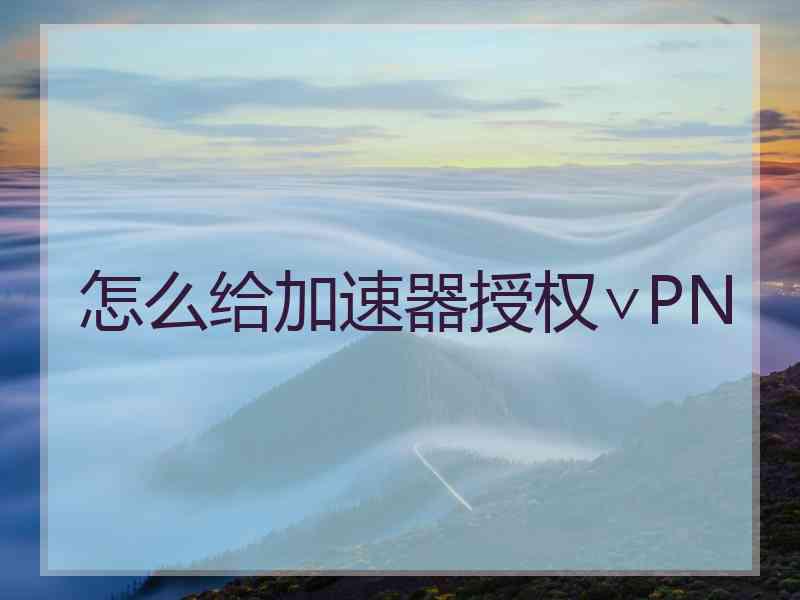 怎么给加速器授权∨PN