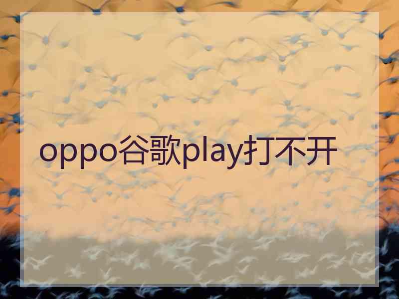 oppo谷歌play打不开