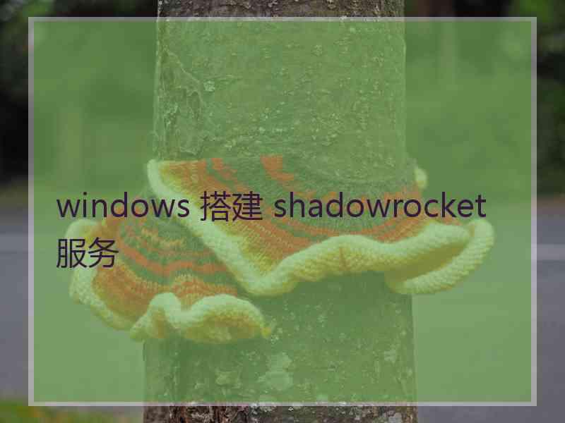 windows 搭建 shadowrocket 服务