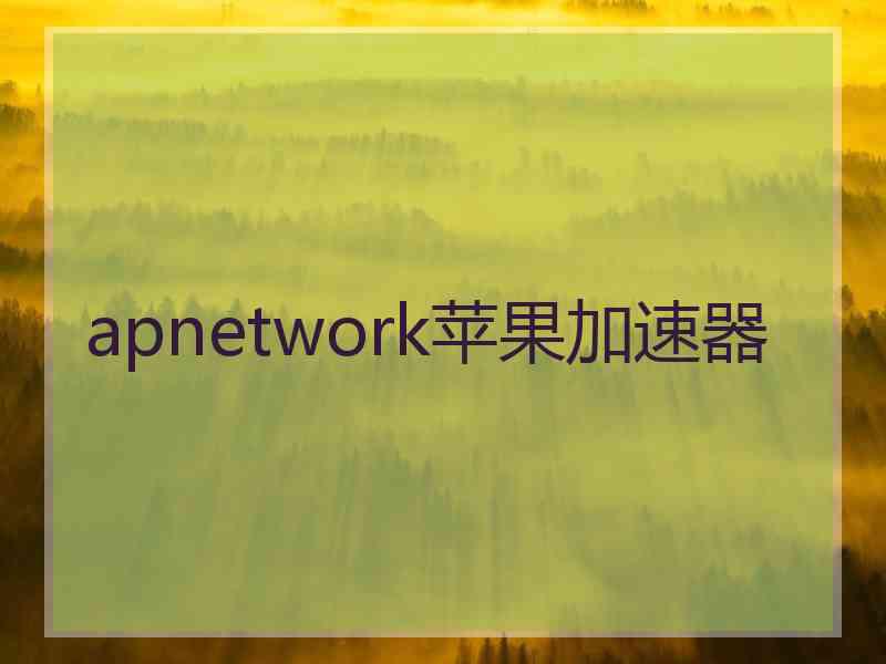 apnetwork苹果加速器