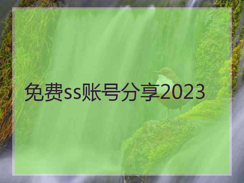 免费ss账号分享2023