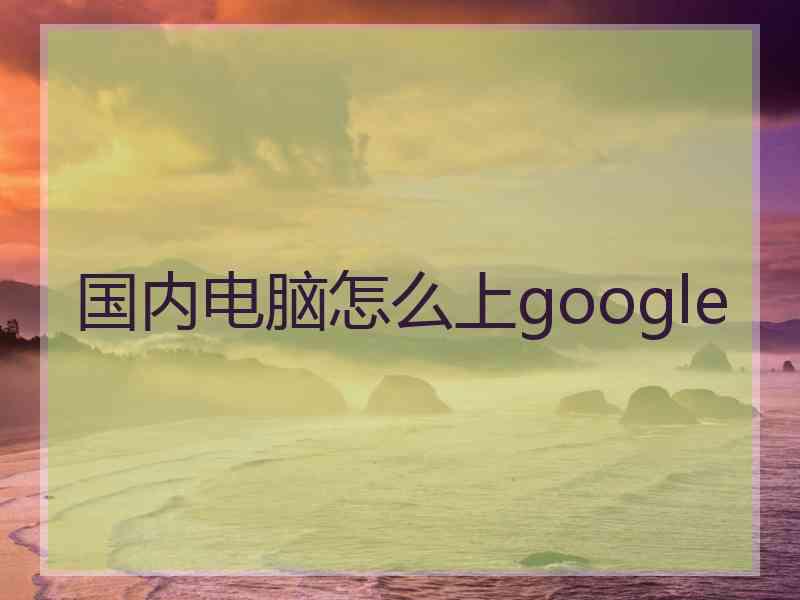 国内电脑怎么上google