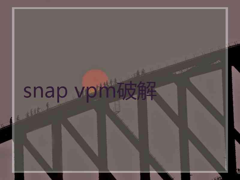 snap vpm破解