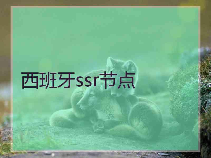 西班牙ssr节点