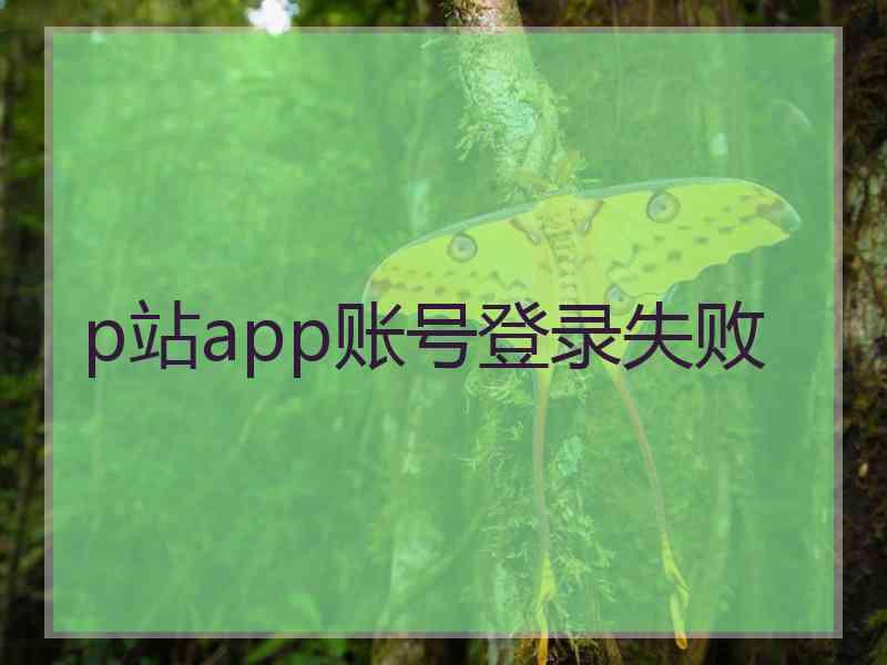 p站app账号登录失败