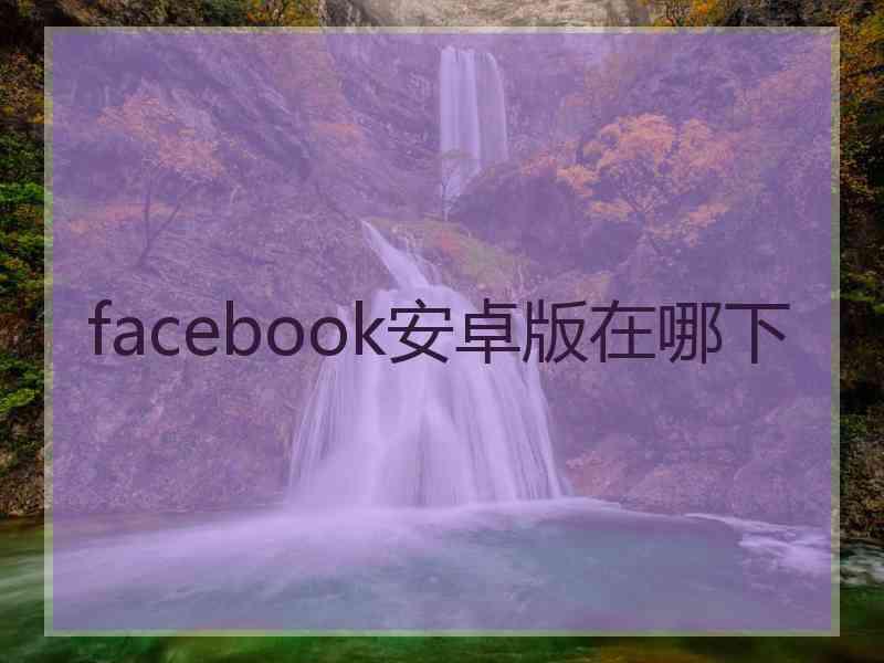 facebook安卓版在哪下