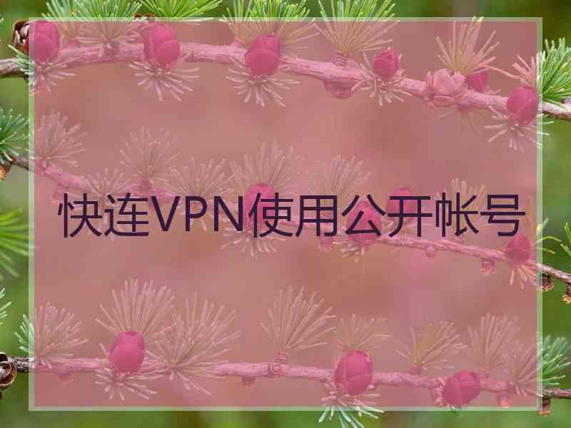 快连VPN使用公开帐号