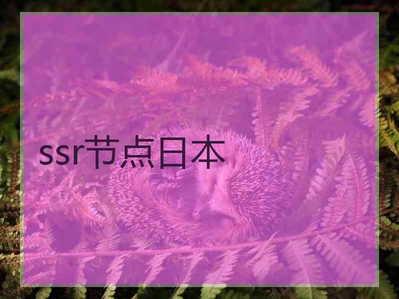 ssr节点日本