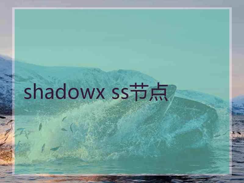 shadowx ss节点