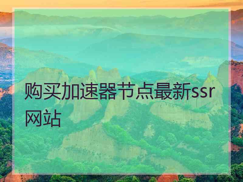 购买加速器节点最新ssr网站