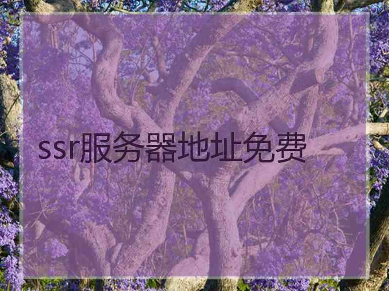 ssr服务器地址免费