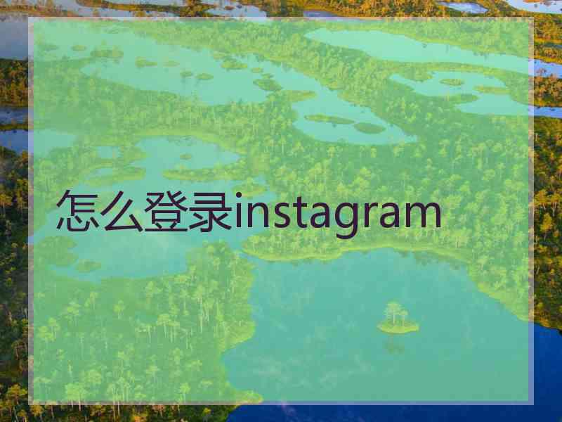 怎么登录instagram