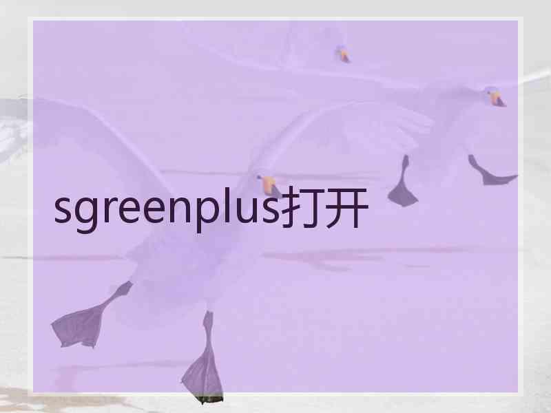 sgreenplus打开