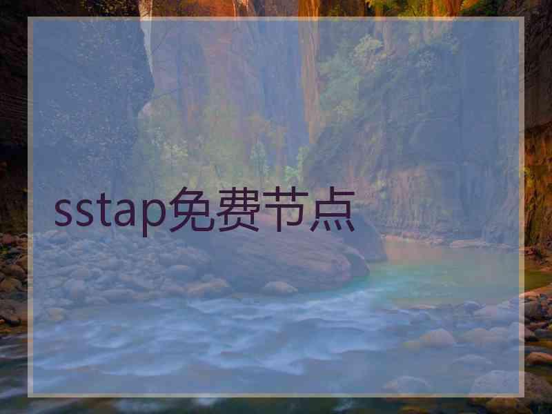 sstap免费节点