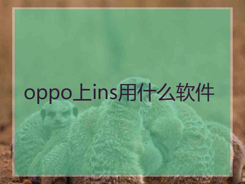 oppo上ins用什么软件