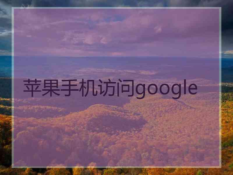 苹果手机访问google