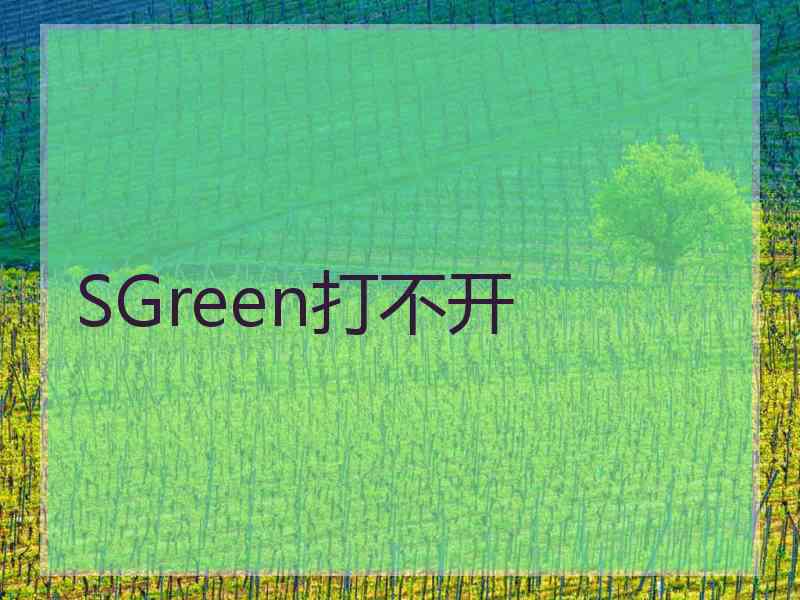 SGreen打不开