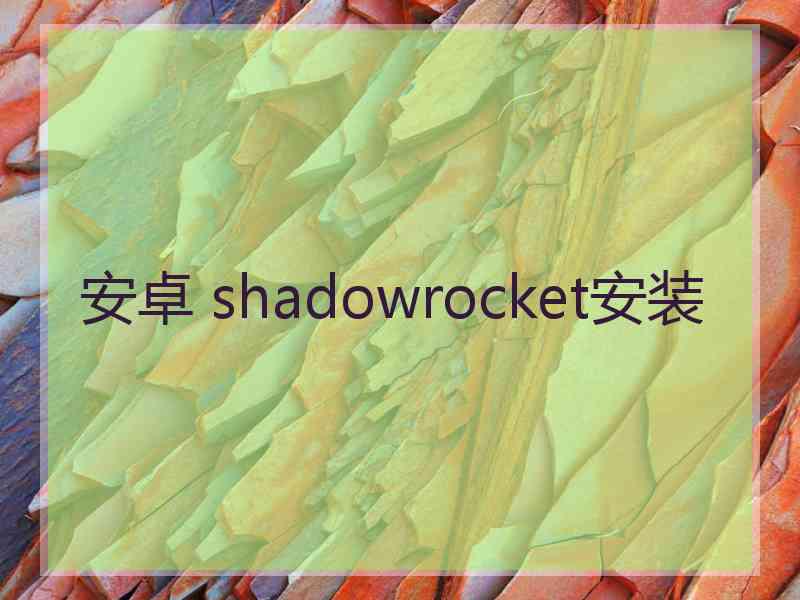 安卓 shadowrocket安装