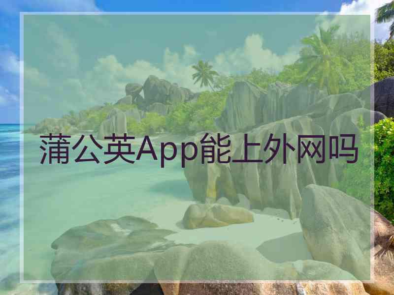 蒲公英App能上外网吗