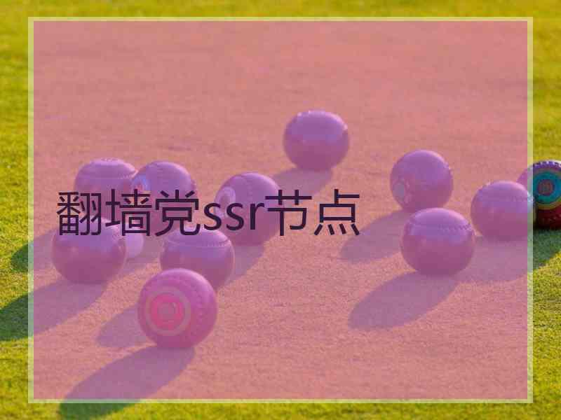 翻墙党ssr节点