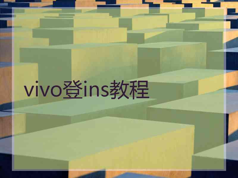 vivo登ins教程