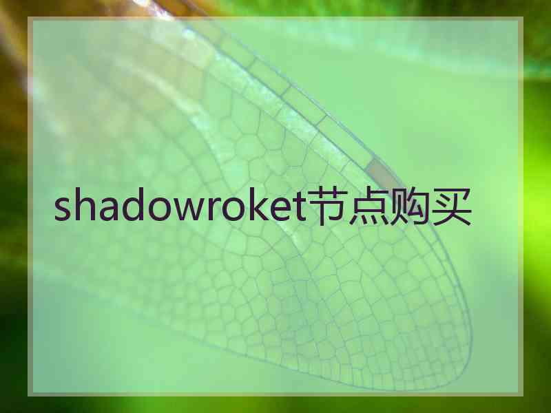 shadowroket节点购买