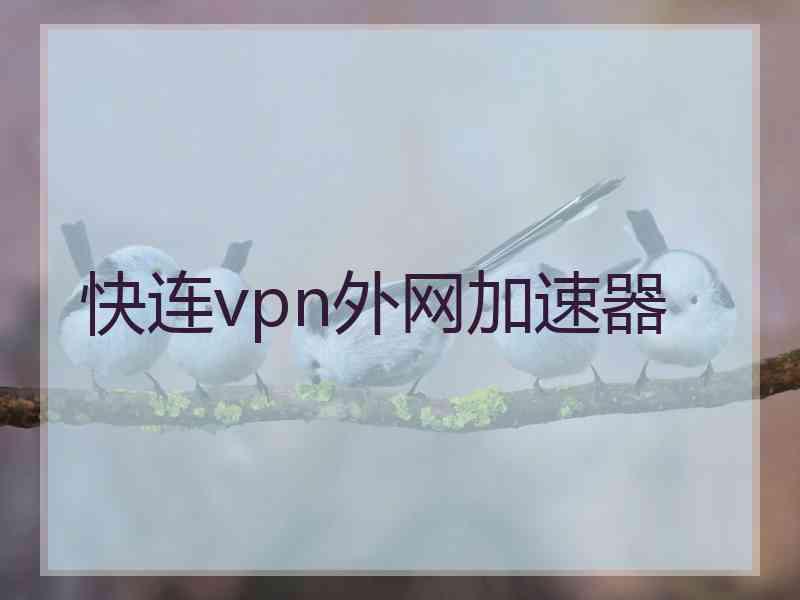 快连vpn外网加速器