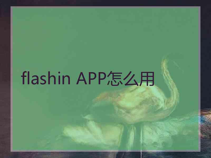 flashin APP怎么用