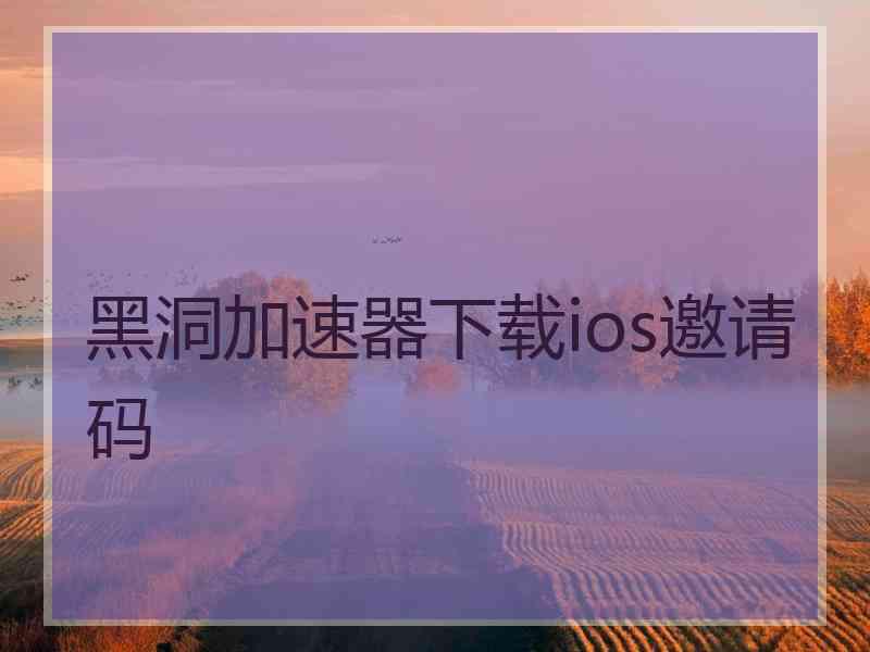 黑洞加速器下载ios邀请码