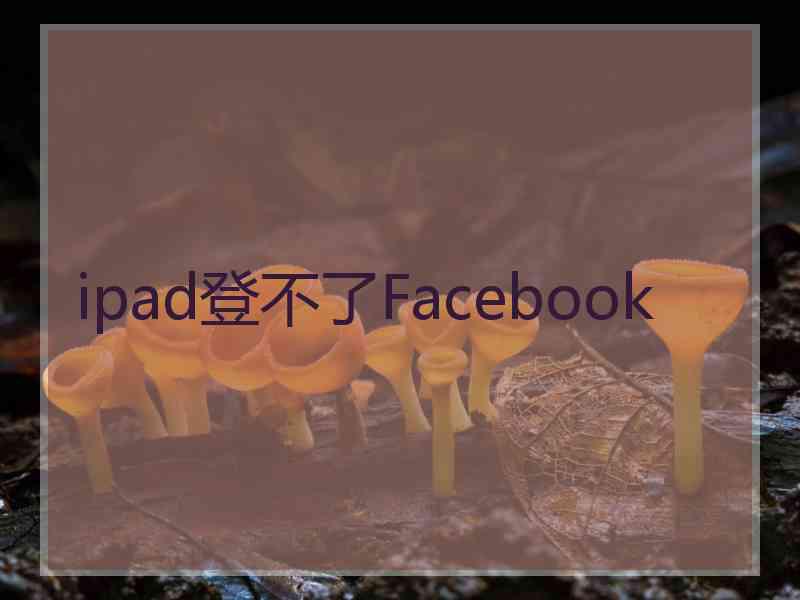 ipad登不了Facebook