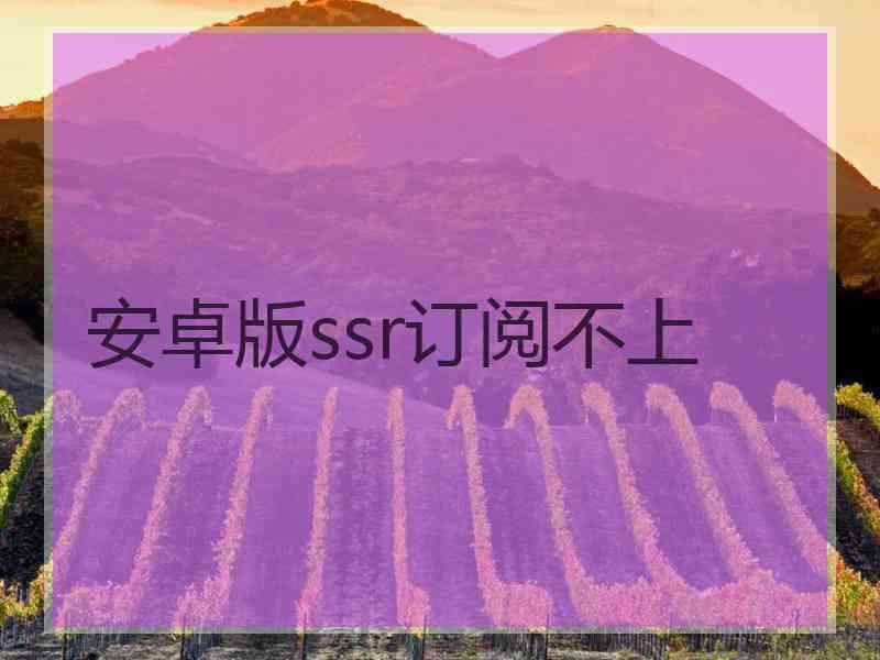 安卓版ssr订阅不上