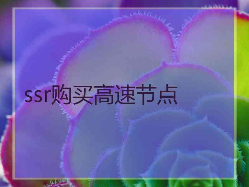 ssr购买高速节点