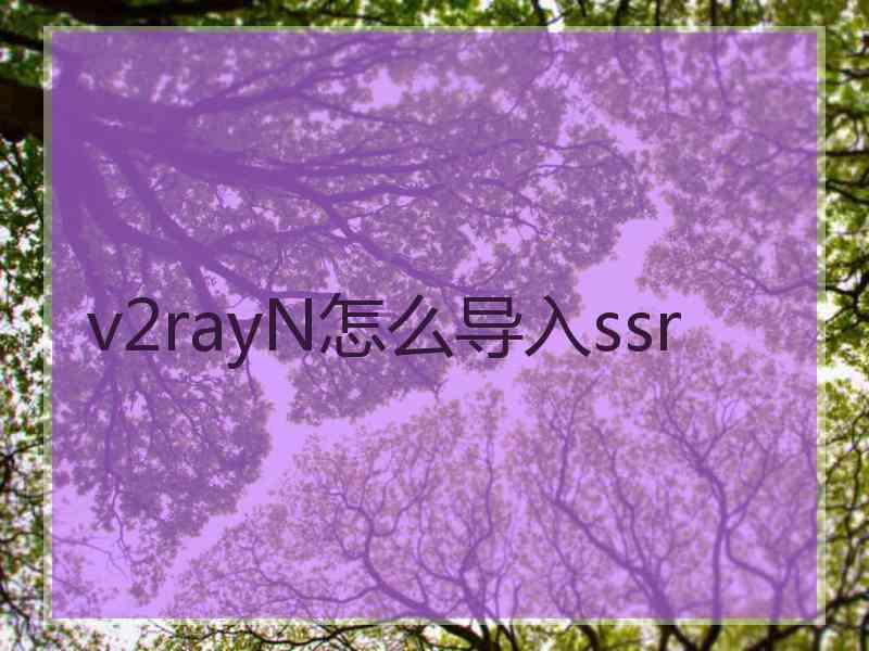 v2rayN怎么导入ssr