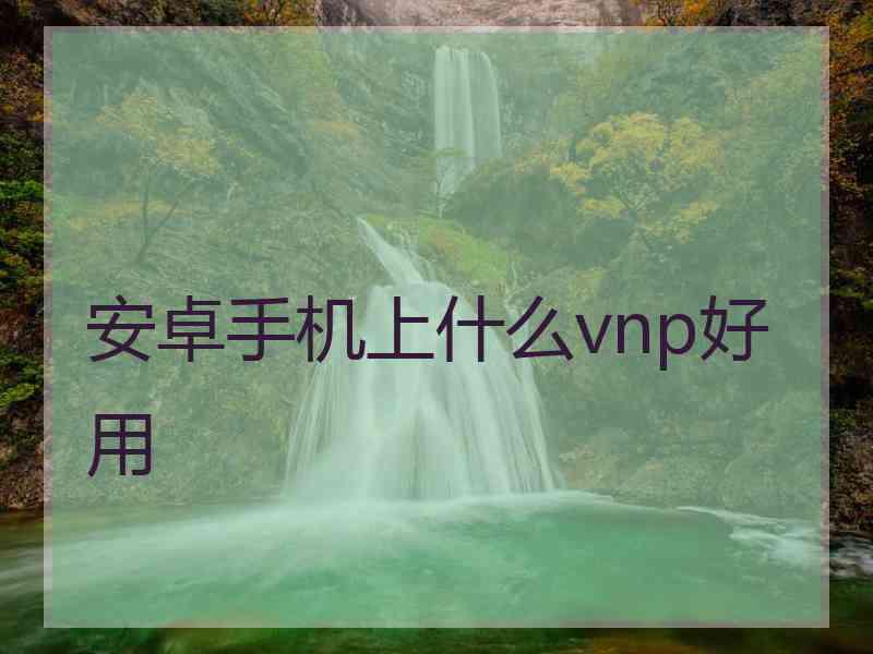 安卓手机上什么vnp好用