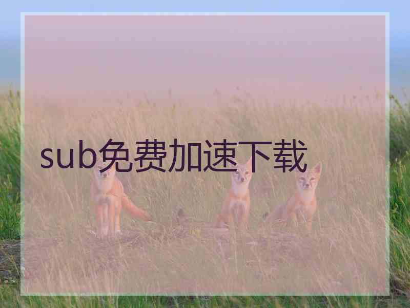 sub免费加速下载