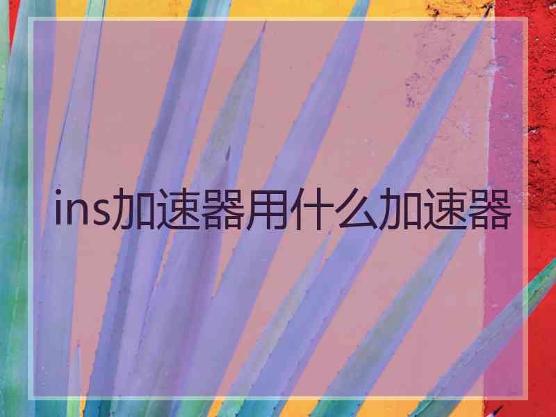 ins加速器用什么加速器